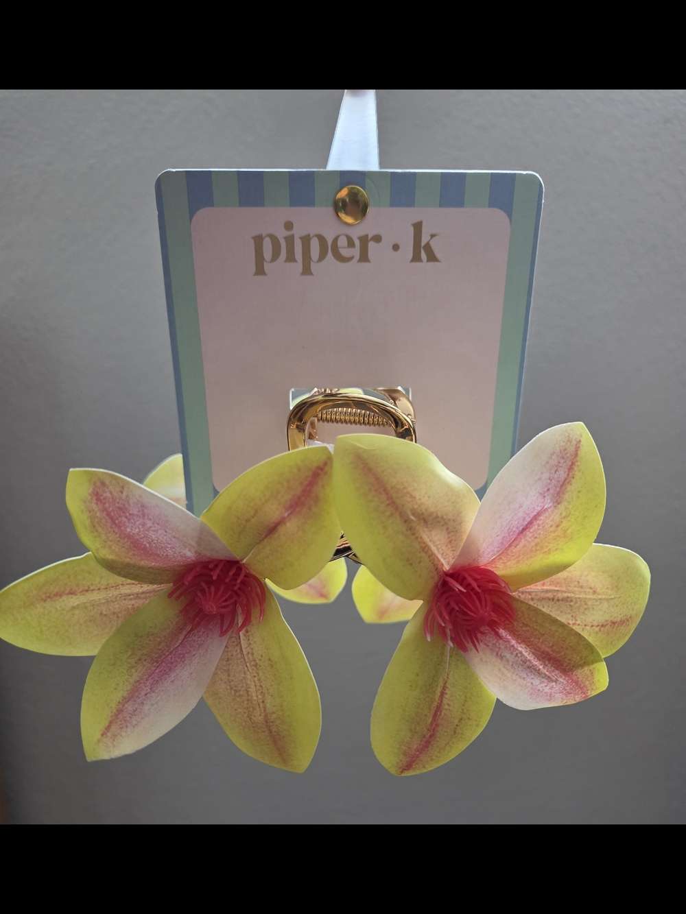 Piper Yellow & Pink Flower Hair Clips